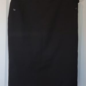Pinstriped straight black skirt
